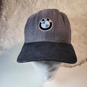 BMW Vntage 90’S Lifestyle Hat Adjustable Black Gray Made In Usa BMW Lifestyle